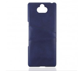 Кожаный чехол со слотом для карт для Sony Xperia 10 (Синий)