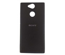 Гелевый чехол с кожаной вставкой для Sony Xperia L2 (Черный)