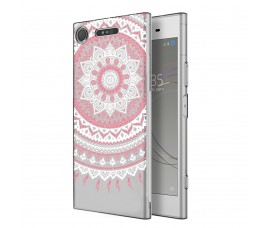 Прозрачный чехол с рисунком мандалы для Sony Xperia XZ1 (розовый)