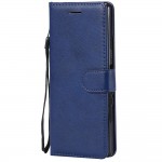 Кожаный чехол с карманами книжка  для Sony Xperia 10 (Темно-синий)