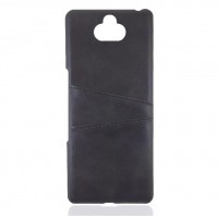 Кожаный чехол со слотом для карт для Sony Xperia 10 (Черный)