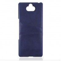 Кожаный чехол со слотом для карт для Sony Xperia 10 (Синий)