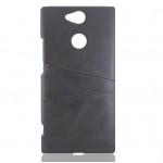 Кожаный чехол со слотом для карт для Sony Xperia XA2 (Черный)