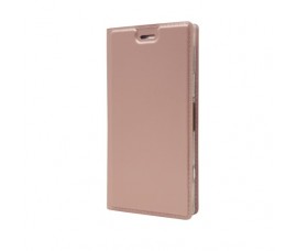 Кожаный чехол для Sony Xperia XZ1 Compact (Розово-золотистый)