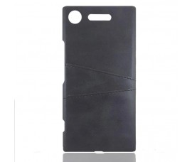Кожаный чехол для Sony Xperia XZ1 со слотом для карт (Черный)