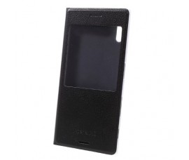 Кожаный чехол с окошкой для Sony Xperia XZ/XZs (Черный)