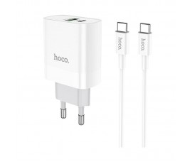 Быстрая зарядка Hoco с двойным портом и кабелем 5А (Quick Charge 3.0 и PD)